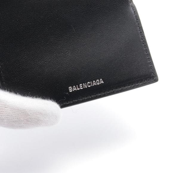 Balenciaga CAG MINI WALLET Trifold Leather Black - Picture 4 of 5